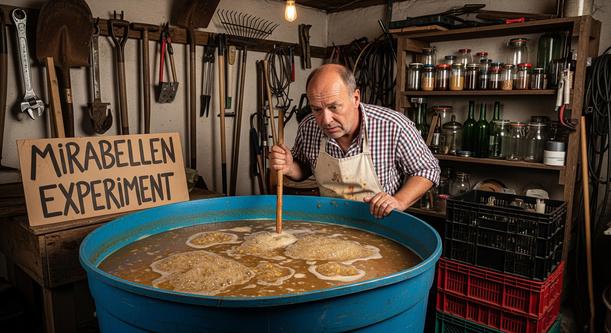 Distilleerinstallatie voor eau de vie van mirabellen